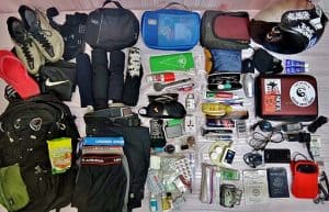 bug out bag spread out