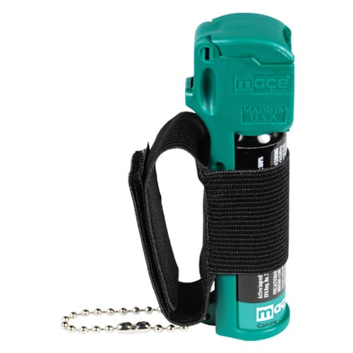 mace dog spray with hand strap side view