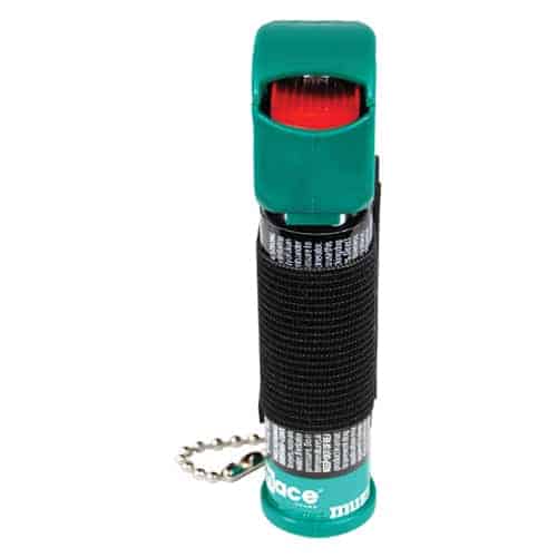 mace dog spray with hand strap back view