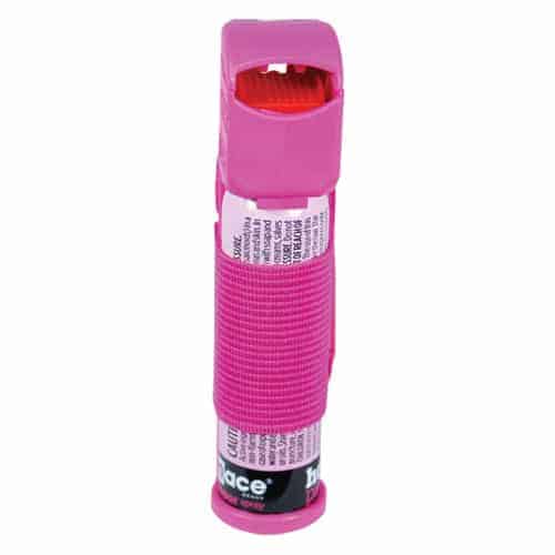 pink jogger mace pepper spray hand strap back view