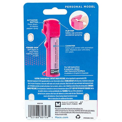 hot pink mace pepper spray flip lid instructions