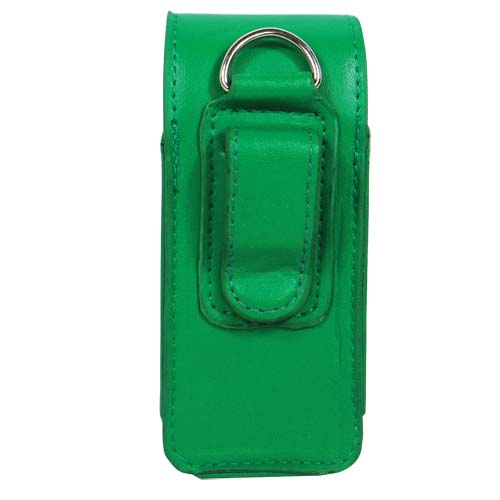 green pattern holster for runt stun gun back