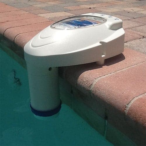 pool alarm on the side of a pool