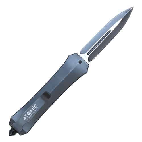 otf out the front automatic knife double edge blade open with pocket clip
