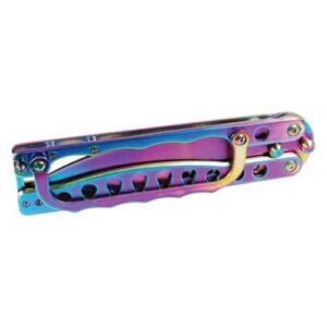 extra large rainbow butterfly knife bilisong with knuckles closed
