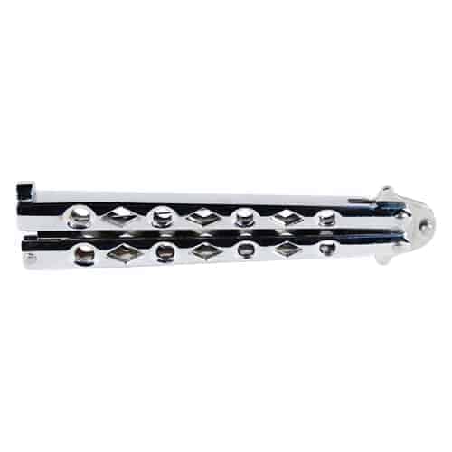 silver butterfly knife bilisong closed