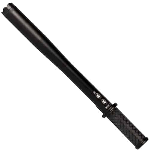 black stun gun bat flashlight baton side view