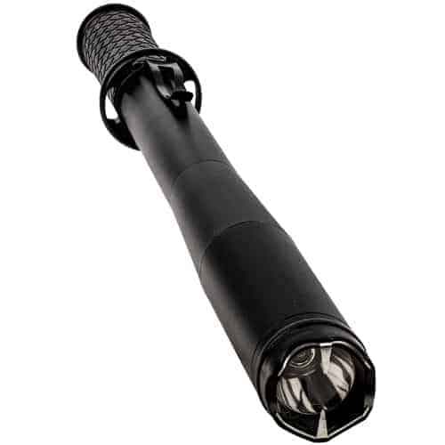 black stun gun bat flashlight baton front view