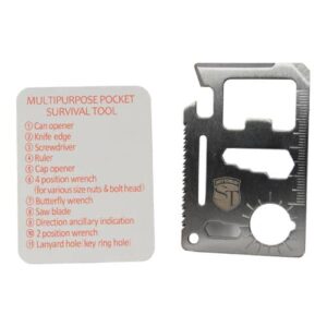multi function survival business card and instructions