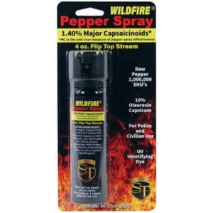4 oz wild fire pepper spray flip top in packaging