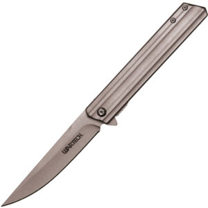 assisted open pocket knife nickel handle chrome blade open
