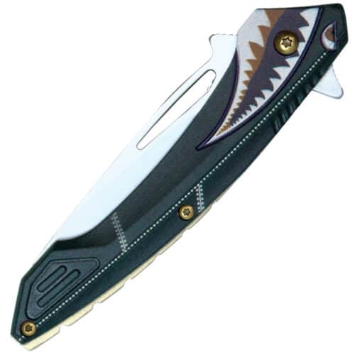 wartech pocket knife closed silver blade