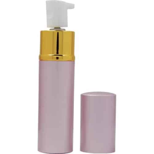 pink lipstick pepper spray lid off