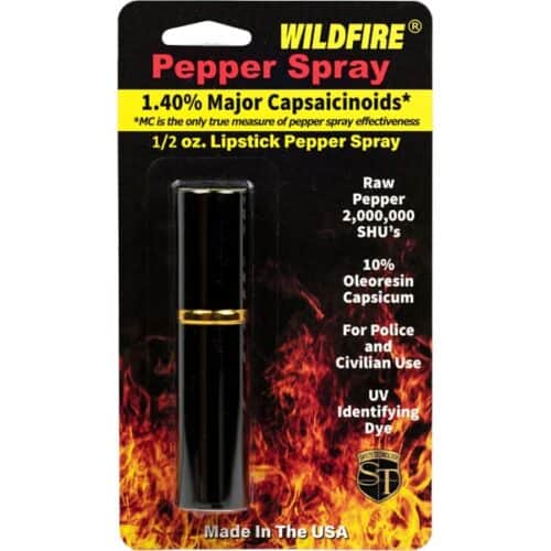 black wild fire lipstick pepper spray packaging