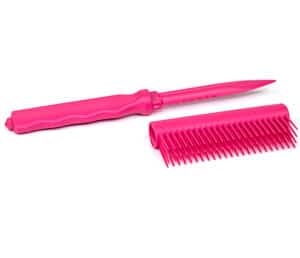 pink hairbrush knife open