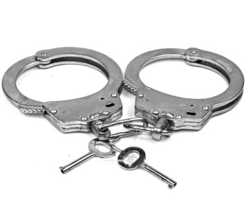silver handcuffs locked