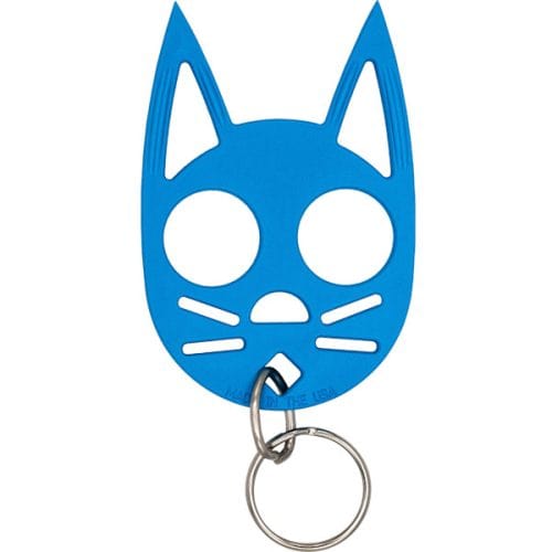 blue cat self defense key chain