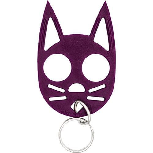 purple cat self defense key chain
